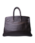 Birkin 35 in Buffalo Skin in Ebene, back view